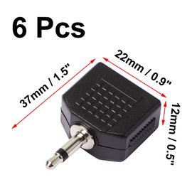 uxcell 3.5mm (1/8 Inch) to 2 Port 3.5mm (1/8 Inch) Headphone Jack Y Splitters, 6 Pcs Stereo Audio Splitter 3.5mm Mono Audio Male Connector to 2 x 3.5mm Female Jack Adapters Converter