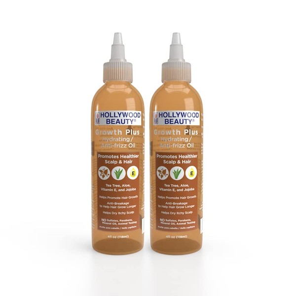 Growth+: Hydrating/Anti-Frizz Oil With Jojoba 4 Oz (Pack Of 2)