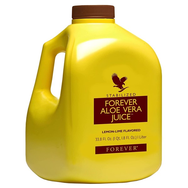 1 Liter Aloe Vera Juice. Forever Living Lemon-Lime Flavored Juice Made with Pure Aloe Vera Plant