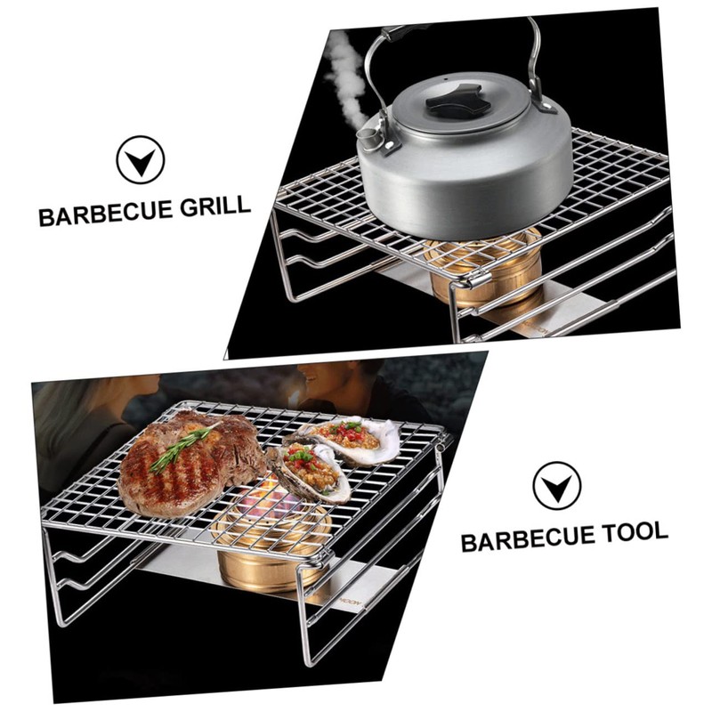 Kisangel Barbecue Warming Rack Raised Grill Rack Bbq Stainless Steel