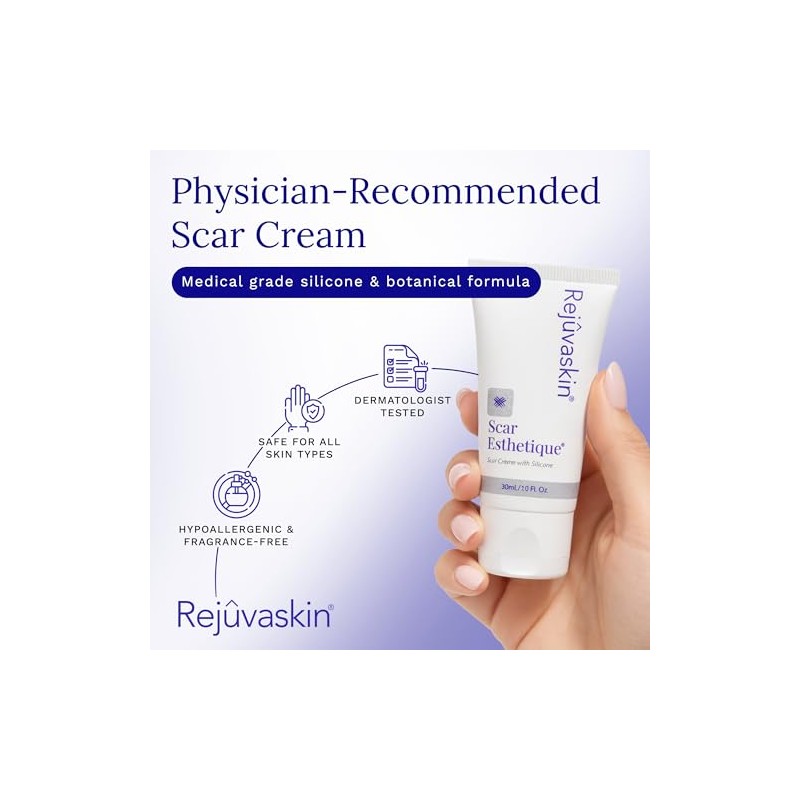Rejuvaskin Scar Esthetique Cicatrices Crème con silicona, 1 oz