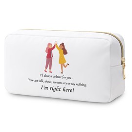 Friend Gifts for Women Best Friend Makeup Bag Supportive Friend Gift Birthday Christmas Travel Cosmetic Pouch Friendship Gifts for Bestie Bff Soul Sister Inspirational Gift Friend Appreciation Gift