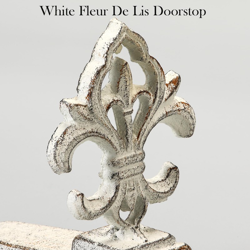 Fleur De Lis Door Stoppers Heavy Duty Cast Iron Decorative