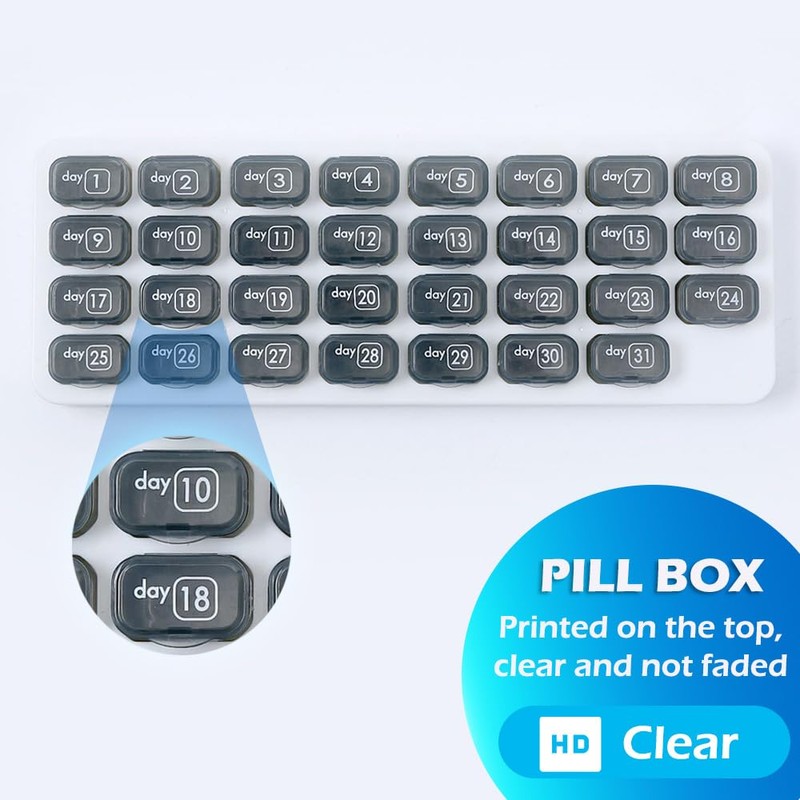 Belegao Pill Box Monthly - 31 Day Pill Case Organiser