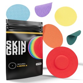 Skin Grip Freestyle Libre 2 Sensor Covers & Lingo CGM – Waterproof and Sweatproof Adhesive for 10-15 Days, Pre-Cut Medical Tape, Continuous Glucose Monitor Patch – 20 Pack, Rainbow Pack