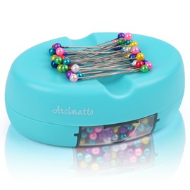 Arcimatto Magnetic Pin Holder, Strong Magnet Pincushion with Drawer, Pin Cushion with 100 Pcs Ball Head Straight Pins for Sewing, Needle Cushions Bobby Pin Holder Paper Clip Organizer for Quilting
