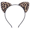 Bonnie Z. Leonardo Corduroy Leopard Spots Cat Ears Headband Brown