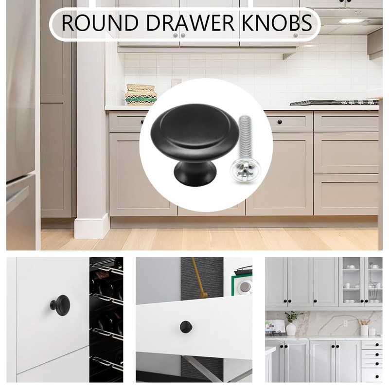 Ruidee 12 PCS Round Mushroom Shape Metal Pull Handle Knobs