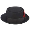 Scala Men's Wool Felt Porkpie Hat, Black, Large