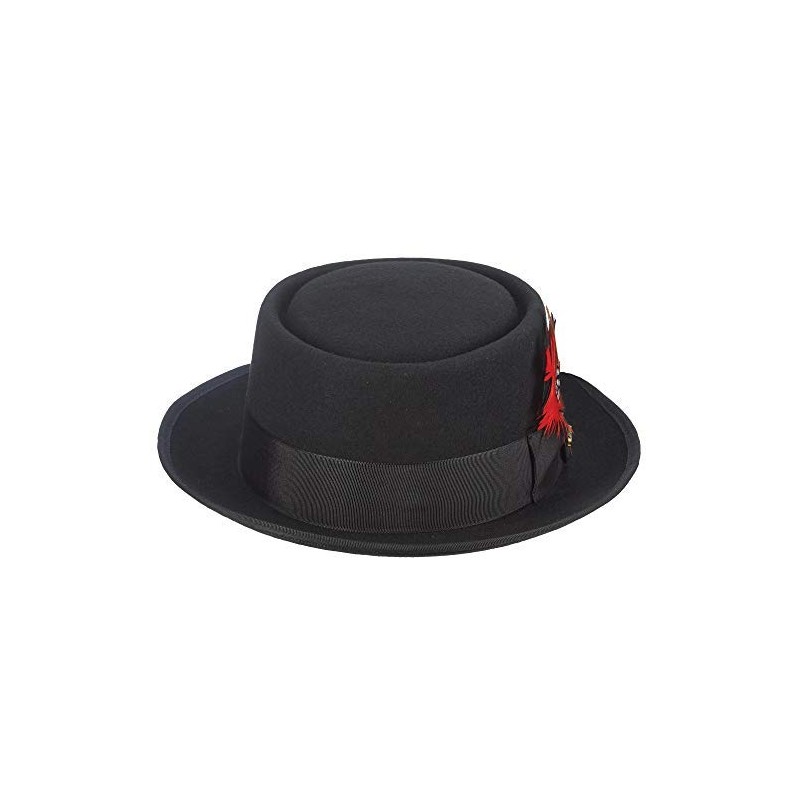 Scala Men's Wool Felt Porkpie Hat, Black, Large