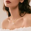DENGGUANG Gold Plated Pearl Necklace, Freshwater Cultured Single White Pearl