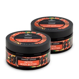Nature's Beauty Pack Múltiple De Manteca Corporal Desintoxicante De Naranja Y Jengibre: Hidratante Rico Y Lujoso Que Purifica, Revitaliza Y Calma La Piel. Elaborada Con Vitamina C, Aceites De Girasol,