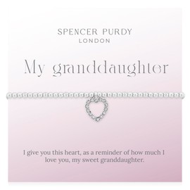 Spencer Purdy Granddaughter Gifts - Stretch Bracelet With Heart Charm Gifts For Granddaughter