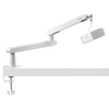 IXTECH White Microphone Boom Arm Stand Low Profile Boom Arm