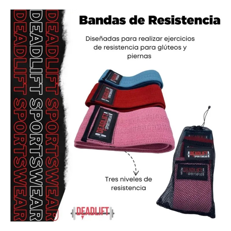 Bandas De Resistencia, Gluteo-pierna, Kit De 3, 3 Niveles