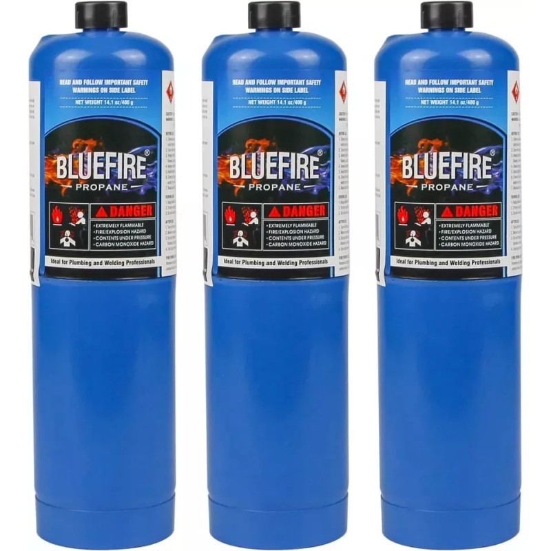 BLUEFIRE 2x Standard Propane Gas Fuel Cylinder / Canister,14 oz,