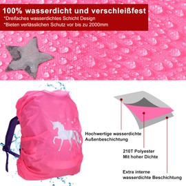 Rain Cover School Bag, Waterproof Reflective Backpack Rain Cover Protective Cover with Buckle Strap (18-35L), Compatible with Ergobag, Scout, Step by Step, McNeill, DerDieDas, Herlitz, Coocazoo
