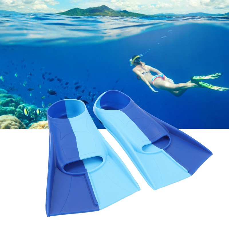 2pcs Swim Fins 2 Colour Blue Silicone Anti Slip Swimming