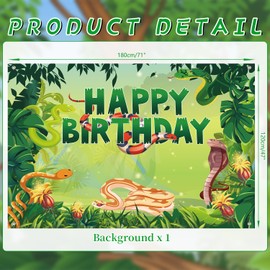 Obussgar Snake Party Decorations, Snake Birthday Party Backdrop Supplies, Snake Happy Birthday Backdrop for Birthday Party Decoration