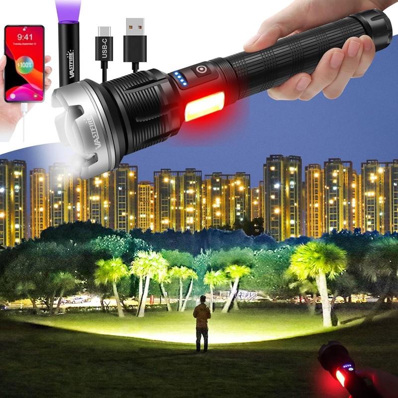 VASTFIRE Rechargeable Flashlights High Lumens 2024 Brightest Flashlight Spotlight