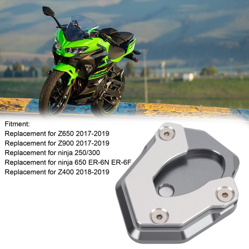 Motorcycle Kickstand Enlarged Plate Aluminium Alloy Replacement for Z650 Z900