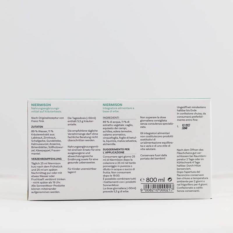 SonnenMoor Niermison Herbal Extract 8 x 100 ml - Pure