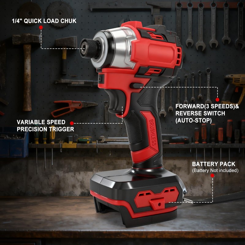 Gpaentsn 1/4" Impact Driver 1770 in-lbs for Milwaukee M18 with