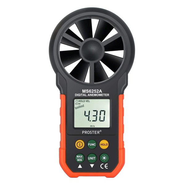 Proster Handheld Anemometer Portable Wind Speed Meter CFM Meter Wind Gauge with LCD Backlight for Weather Data Collection Outdoors Sailing Surfing Fishing