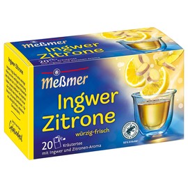 Meßmer Ingwer-Zitrone | 20 Teebeutel | Vegan | Glutenfrei | Laktosefrei