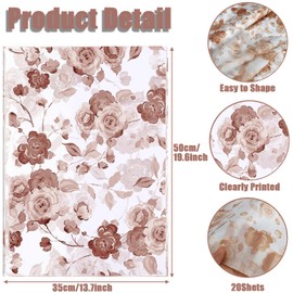 Hjvvr Wrapping Tissue Paper,Rose Tissue Paper,20sheets 50x35cm Rose Flower Tissue Paper for Wrapping Gifts,Gift Wrapping Paper for Birthday Valentines Day Anniversary