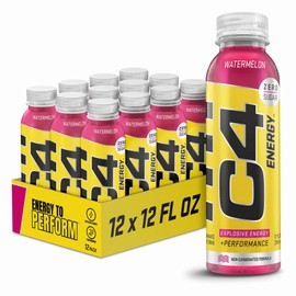 Cellucor C4 Energy Non-Carbonated Zero Sugar Energy Drink, Pre Workout Drink + Beta Alanine, Watermelon, 12 Fl Oz (Pack of 12)