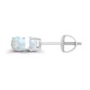 925 Sterling Silver 4mm Round Created Opal October Birthstone Screwback