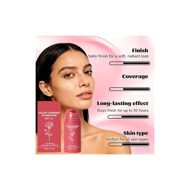 Base de maquillaje coreana que cambia de color se adapta