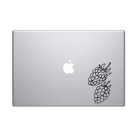 Fruit Doodle #4 - Raspberries Art Cooking Restaurant - 5 inch Black Vinyl Decal Sticker for Cars, Laptops, and Windows – Durable, Weatherproof, Easy to Apply