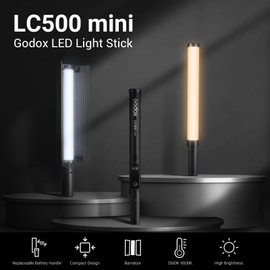 Godox LC500 Mini LED Light Stick Lighting,Bi-Color 2500K-8500K Adjustable, CRI 95 TLCI 96 Accurate Color, 11 FX Lighting Effects,Handheld Fill Light Photography,0-100% Dimmable Support APP Control