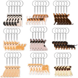 Sureio 50 Pcs Puppy Dog Keychains Pet Dog Themed Party Favors Birthday Party Bag Fillers Return Gifts Pet Keyring Event Supplies Favors Backpack Bag Decorations