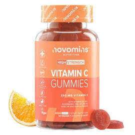 Vitamin C Gummies 250 mg | with Zinc, Bioflavonoids | 60 Gummies | Novomins