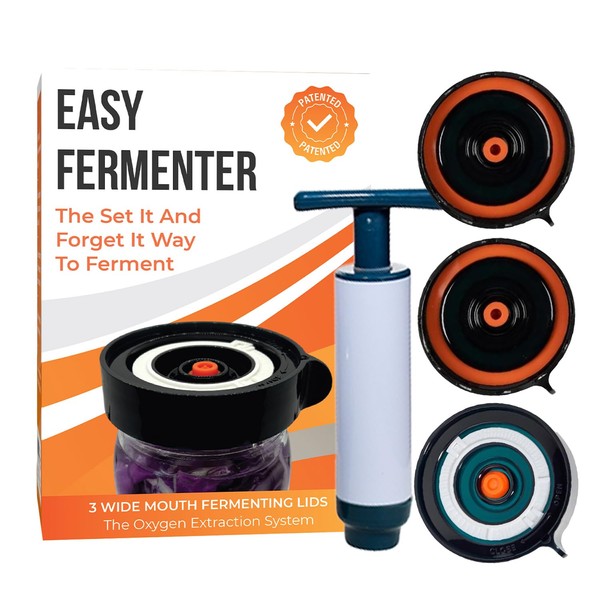 Easy Fermenter Fermentation Kit, Includes 3 Fermenting Lids for Wide