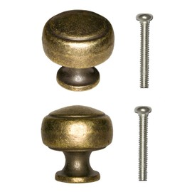 Fuxxer® 2 x Antique Furniture Handles, Drawer Knobs, Knob, Bronze, 26 x 24 mm, Set of 2
