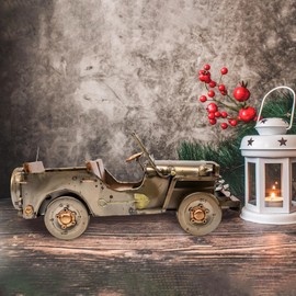 YCHTEWY-Iron Classic Car Model Collectible Vehicle Decoration, Metal Truck Christmas Decor ，Unique Blend of Vintage, Rustic, Farmhouse Truck Decor for Table Top Decor. (A)