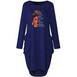 WbJetr Black Woman Beautiful Magic Loose Pocket Oversize Tunic Dress