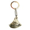 IconsGr Greek Sailboat with Two Blue Sailing Sailing Silver Keyring,