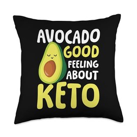 Avocado Good Feeling About Keto Throw Pillow