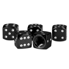 kwmobile 5X Auto Ventilkappen Abdeckung - Autoventil Schraderventil Metall Kappen - PKW Fahrrad Motorrad Ventildeckel Würfel Silber Schwarz