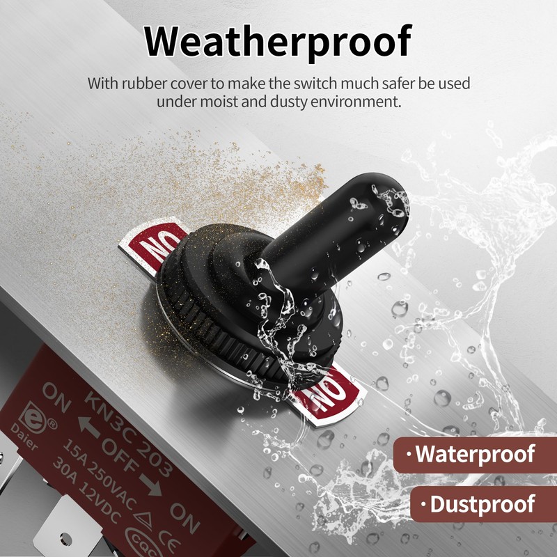 DaierTek Latching Reverse Polarity Switch 12V 30A 3 Position Toggle