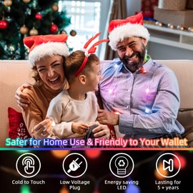 WUXYIYANG 120 LED String Lights 40ft, 9 Lighting Modes Plug in Fairy String Lights for Bedroom Classroom Patio Garden Wedding Party Christmas Outdoor Indoor Decorations (Warm White to Multicolor)