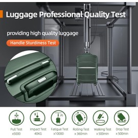 Fancial Expandable Luggage with Spinner Wheels, Green, Carry-On 20-Inch