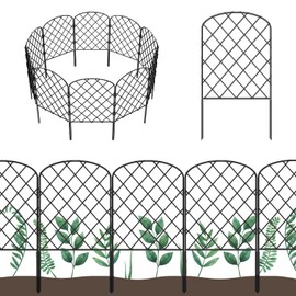 OUSHENG 10 Pack Decorative Garden Fence, Total 10ft(L) x 24in(H) Animal Barrier Border, Rustproof Metal Wire Section Edging Fencing Panel for Outdoor Patio Garden Yard, Arched