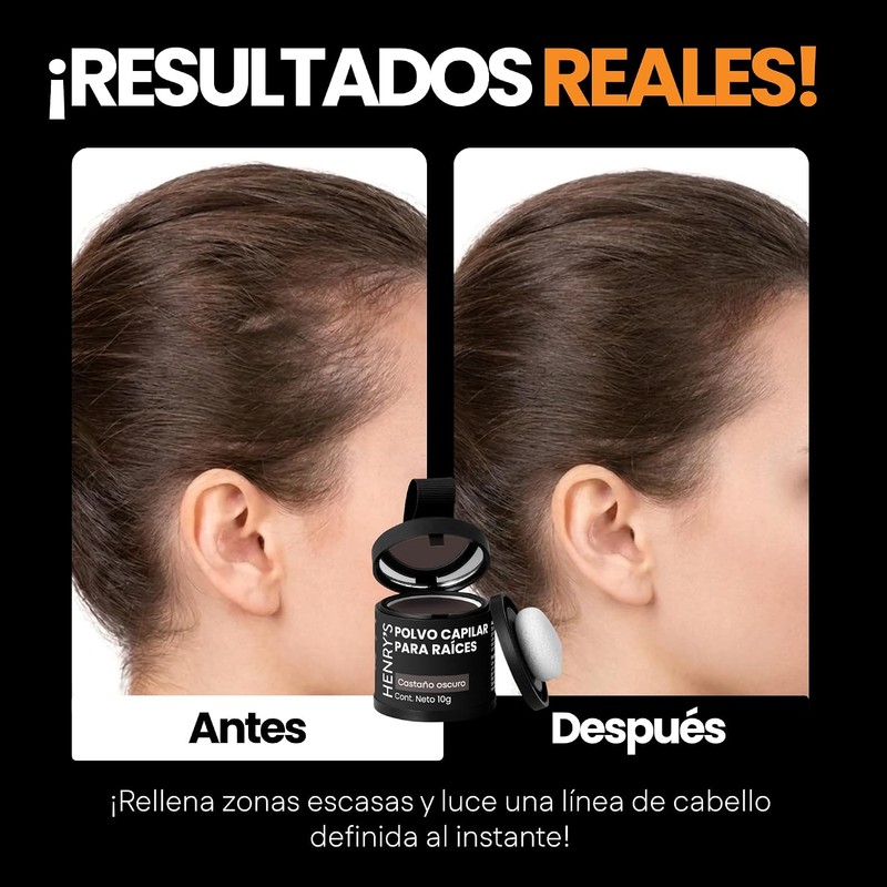 Henrys Polvo para Retocar Raíces Castaño Medio 4g, Define Línea
