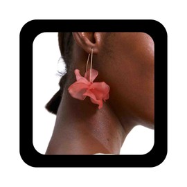 Enautoabs Boho Acrylic Flwoer Drop Earrings Resin Tiered Petal Flower Earrings Large Pink Flower Earrings Exaggerated Flower Dangle Earrings Flower Floral Earrings Jewelry for Women